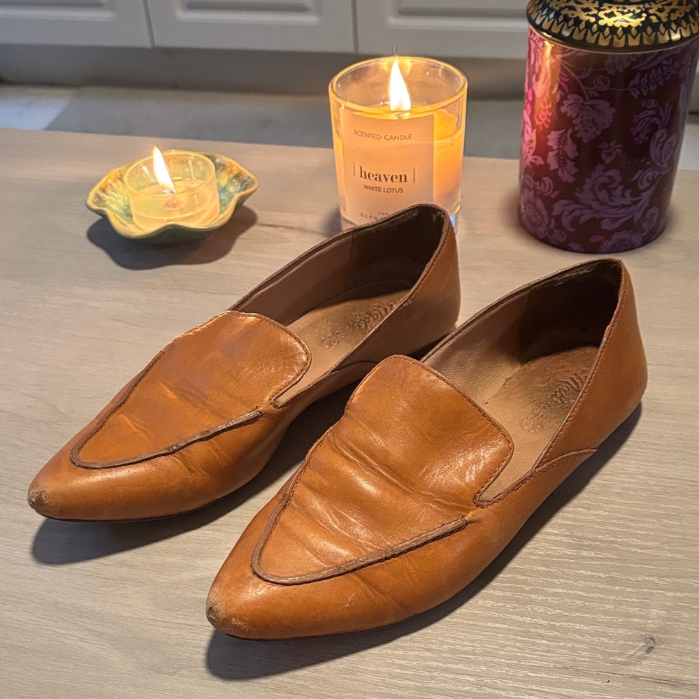 Madewell Tan Leather Pointed Loafers